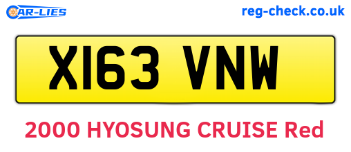 X163VNW are the vehicle registration plates.