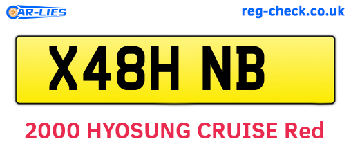 X48HNB are the vehicle registration plates.