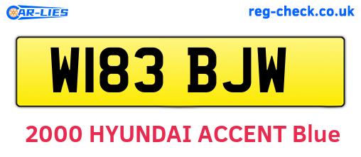 W183BJW are the vehicle registration plates.