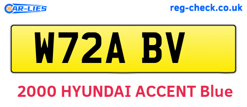 W72ABV are the vehicle registration plates.