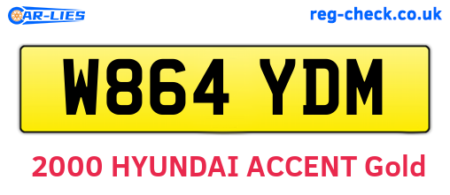 W864YDM are the vehicle registration plates.