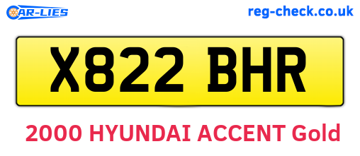 X822BHR are the vehicle registration plates.