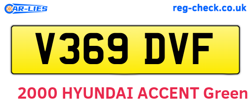 V369DVF are the vehicle registration plates.