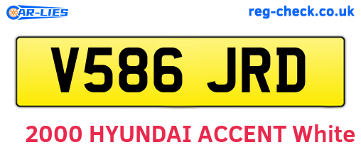 V586JRD are the vehicle registration plates.