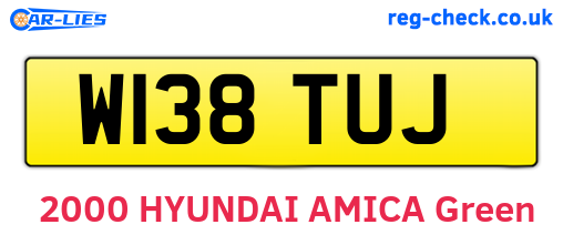W138TUJ are the vehicle registration plates.