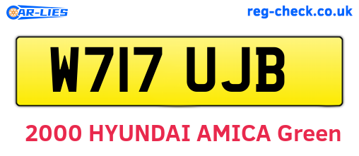 W717UJB are the vehicle registration plates.