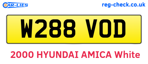 W288VOD are the vehicle registration plates.