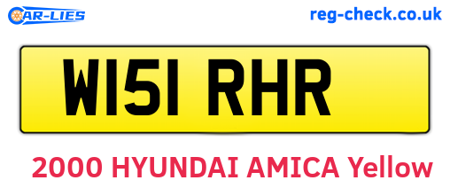 W151RHR are the vehicle registration plates.