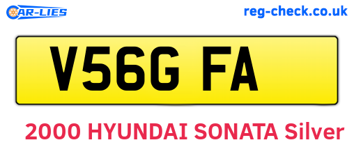 V56GFA are the vehicle registration plates.