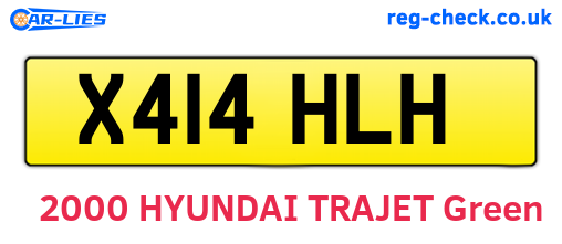 X414HLH are the vehicle registration plates.