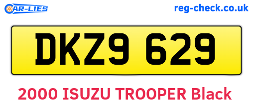DKZ9629 are the vehicle registration plates.