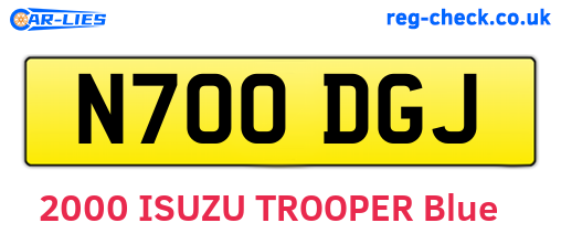 N700DGJ are the vehicle registration plates.