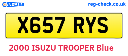 X657RYS are the vehicle registration plates.