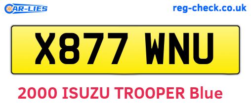 X877WNU are the vehicle registration plates.
