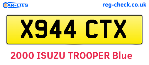 X944CTX are the vehicle registration plates.