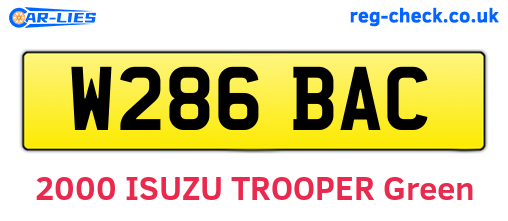 W286BAC are the vehicle registration plates.