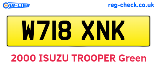 W718XNK are the vehicle registration plates.
