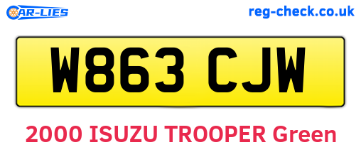 W863CJW are the vehicle registration plates.