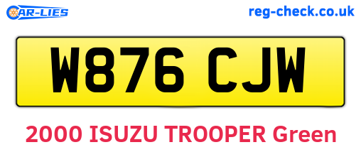 W876CJW are the vehicle registration plates.