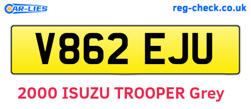 V862EJU are the vehicle registration plates.