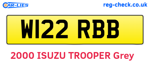 W122RBB are the vehicle registration plates.