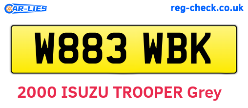 W883WBK are the vehicle registration plates.