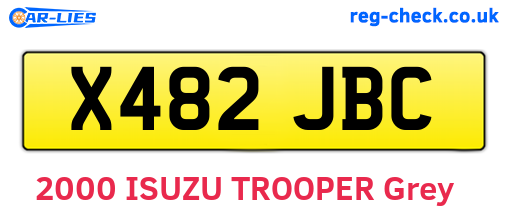 X482JBC are the vehicle registration plates.