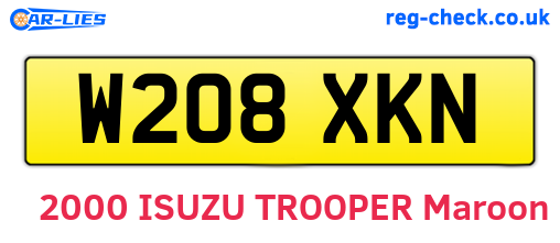 W208XKN are the vehicle registration plates.