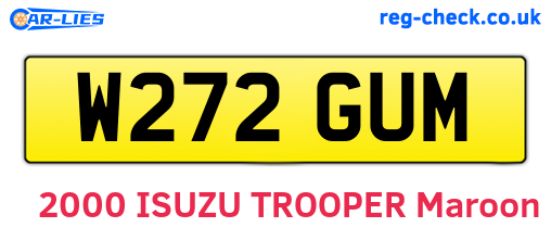 W272GUM are the vehicle registration plates.