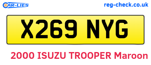 X269NYG are the vehicle registration plates.