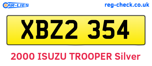 XBZ2354 are the vehicle registration plates.