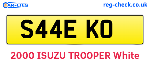 S44EKO are the vehicle registration plates.