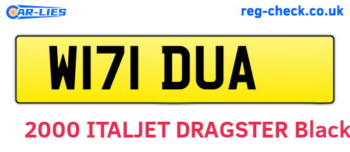 W171DUA are the vehicle registration plates.