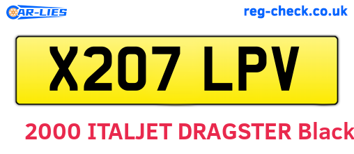 X207LPV are the vehicle registration plates.