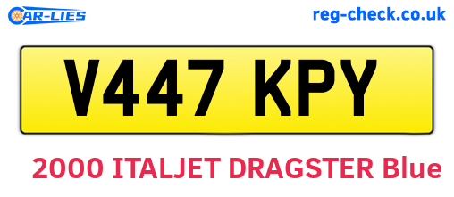 V447KPY are the vehicle registration plates.