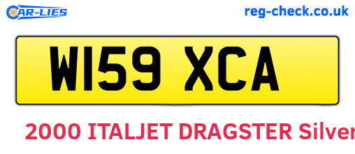 W159XCA are the vehicle registration plates.