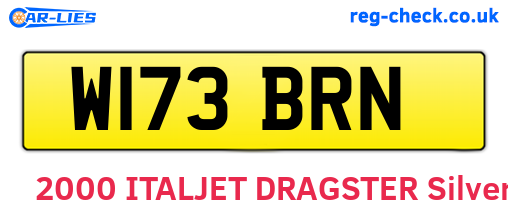 W173BRN are the vehicle registration plates.