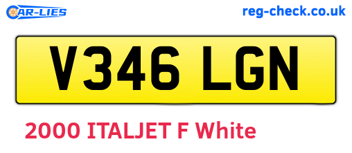V346LGN are the vehicle registration plates.