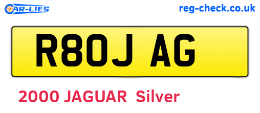 R80JAG are the vehicle registration plates.
