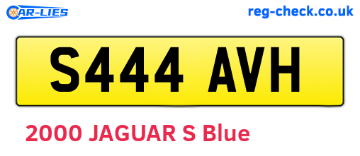 S444AVH are the vehicle registration plates.