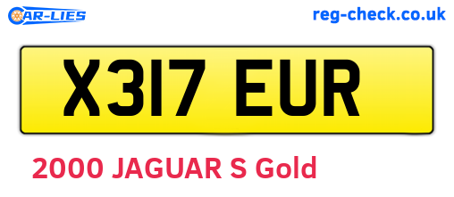 X317EUR are the vehicle registration plates.