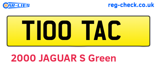 T100TAC are the vehicle registration plates.