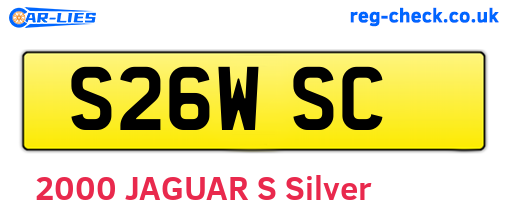 S26WSC are the vehicle registration plates.