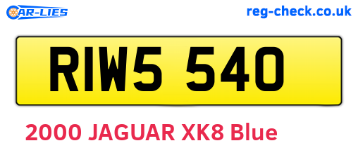 RIW5540 are the vehicle registration plates.