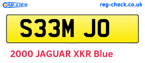 S33MJO are the vehicle registration plates.