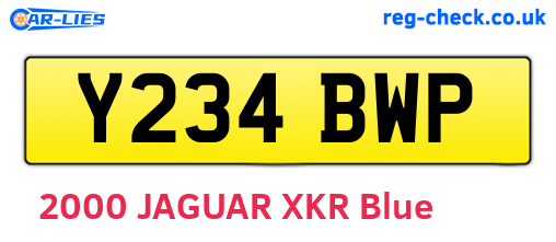 Y234BWP are the vehicle registration plates.