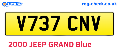 V737CNV are the vehicle registration plates.