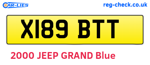 X189BTT are the vehicle registration plates.