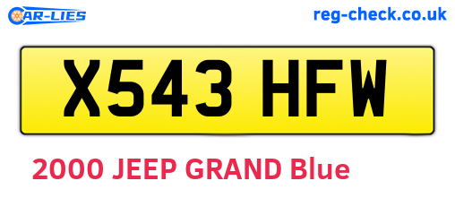X543HFW are the vehicle registration plates.
