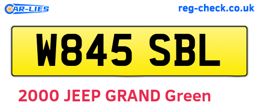 W845SBL are the vehicle registration plates.